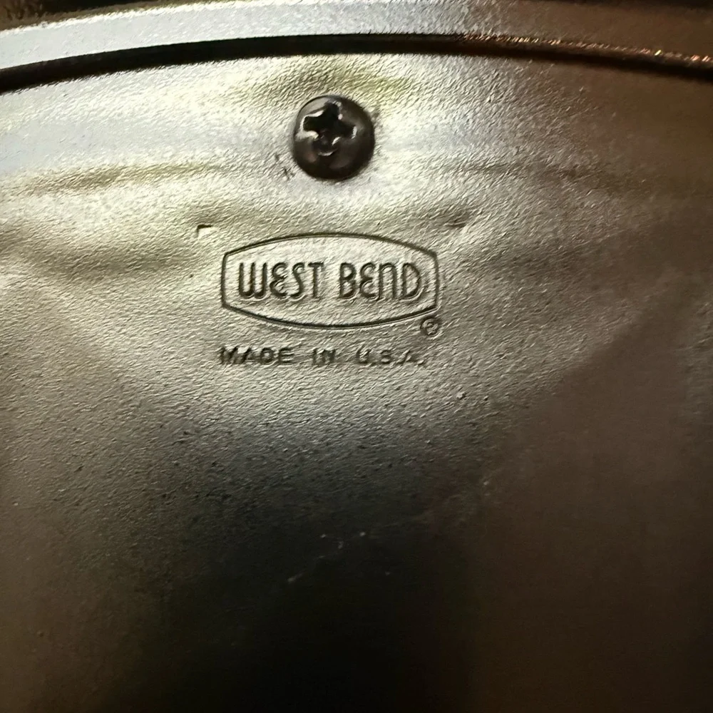 MCM Mid-Century West Bend Black and Gold Beverage Ice Bucket with Handle
